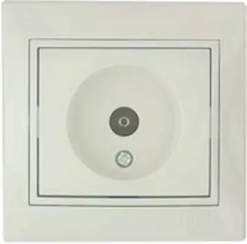 Розетка телевизионная Lezard МИРА 1-местная скрытой установки оконечная кремовая