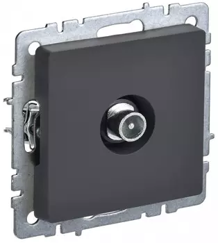 Розетка TV IEK BRITE проходная РТВ10-0-БрГ графит