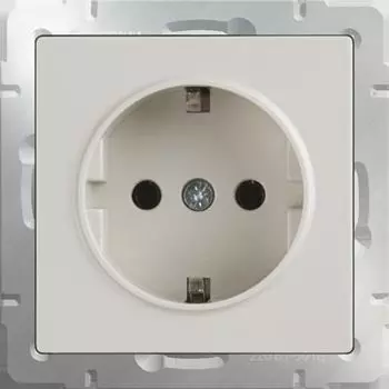 Розетка WERKEL с заземлением WL03-SKG-01-IP20-ivory слоновая кость