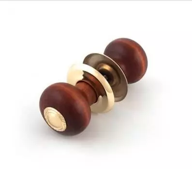 Ручка большая темн. дер. матовая с металл. накл. и осн