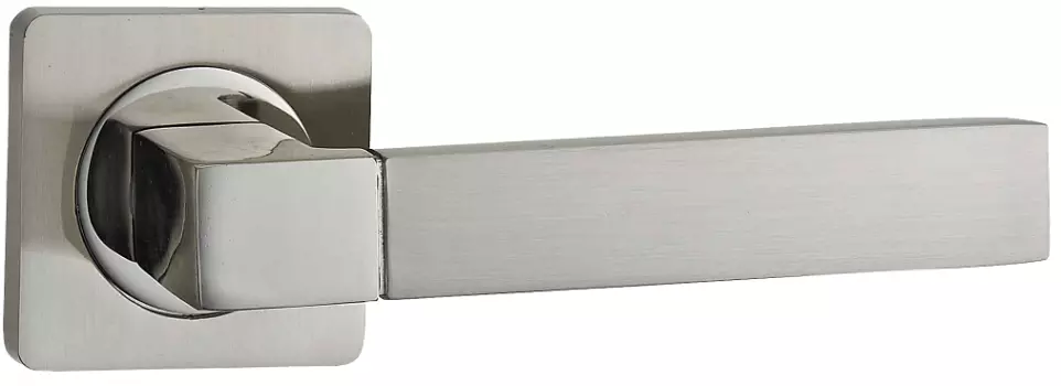 Ручка дверная "Песто", ник мат/ ник бл AL 521-02 SN/NP