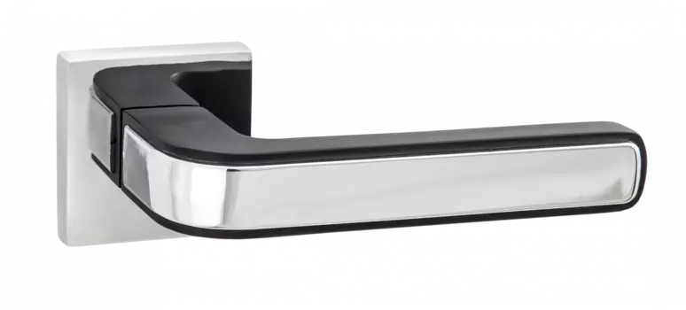 Ручка дверная "Полента", черный/хром блестящий