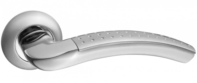 Ручка дверная "Венеция", хром матовый/хром блестящий