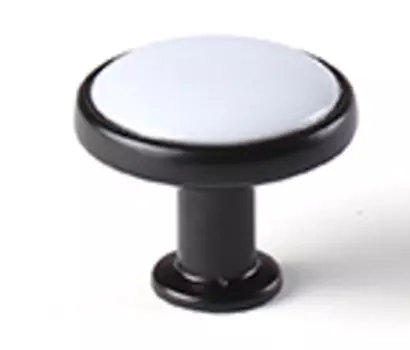 Ручка-кноб, черная/белый, L4.knob04BL