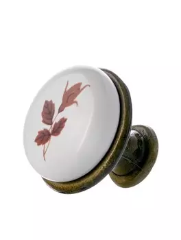 Ручка-кнопка с фарфором "Клен" KF01-01 BA