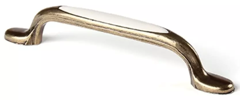 Ручка-скоба Ларвидж 96мм, бронза/белый, L4.011.96AB