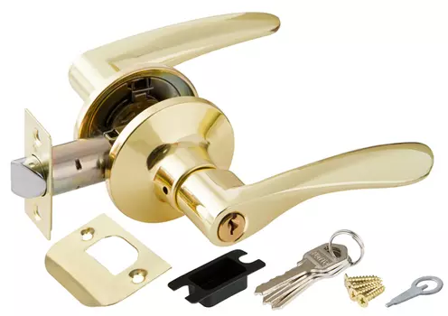 Ручка-защелка 6020 РВ-Е (ключ/фиксатор), золото