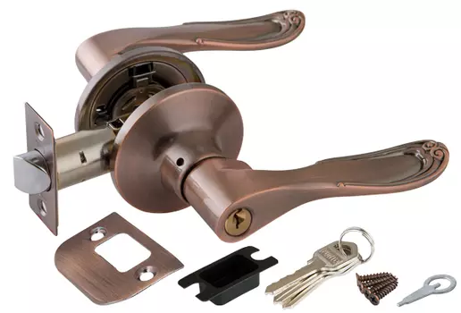 Ручка-защелка 6030 AC-E (ключ/фиксатор), медь