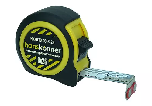 Рулетка 8x25мм Hanskonner HK2010-03-8-25, 2 стопа
