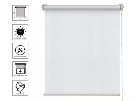 Рулонная штора Руан белый 60х175 см