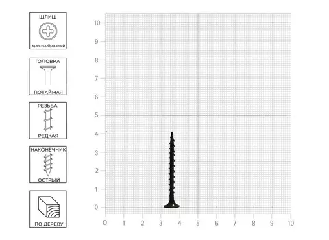 Саморез 3,5х41 потайная головка, редкий шаг, 130шт