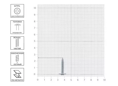 Саморез 4,2х25 прессшайба, острый, 52шт