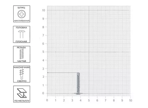 Саморез 4,2х25мм, для металла сверлоконечный, 400 шт