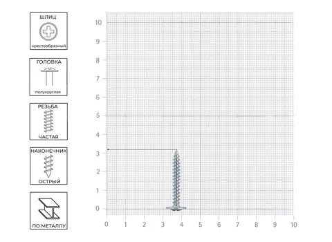 Саморез 4,2х32 прессшайба, острый, 350шт