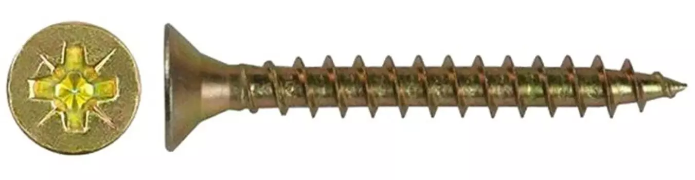 Саморез 4,5х35 жёлтый цинк, 12шт