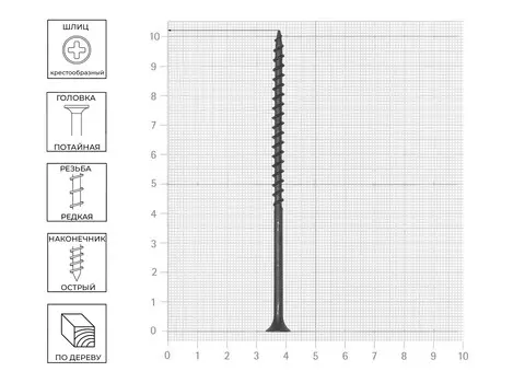 Саморез 5(4,8х102 редкий шаг, 4шт