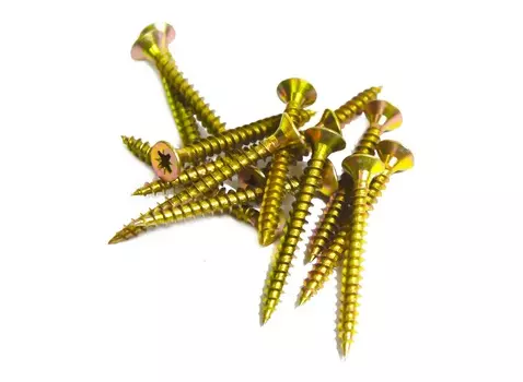 Саморез 5х60 мм универсальный, желтопассивированный, потайная головка, 100 шт