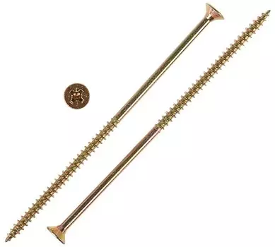 Саморез 6х130 мм универсальный, желтопассивированный, 7 шт