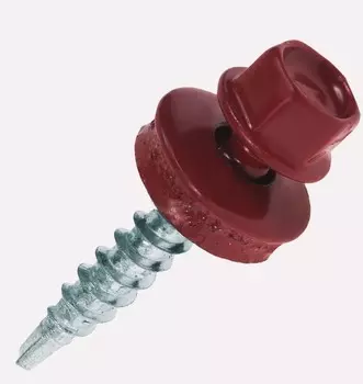 Саморез кровельный 4,8х29 RAL3005 красный, 150 шт