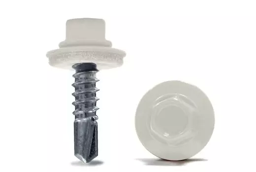 Саморез кровельный 5,5х19мм, белый RAL 9003, 30шт