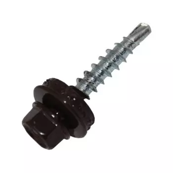 Саморез кровельный 5,5х25 RAL8017 коричневый, 150 шт