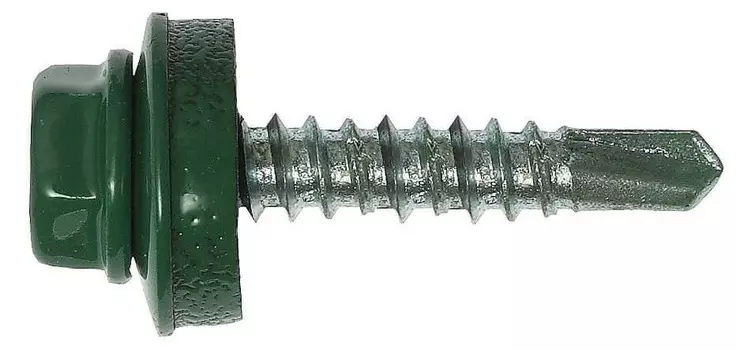 Саморез кровельный зеленый мох 4,8х29 RAL 6005, 25 шт
