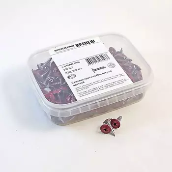 Саморез прессшайба красное вино 4,2х16 RAL 3005 острый, 250шт