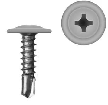 Саморез прессшайба серая 4,2\19 (RAL 7004) сверло, 250шт