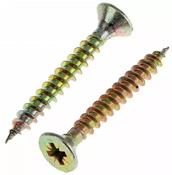 Саморез Tech-Krep 4,5х35 мм, универсальный, желтопассивированный, потайная головка, 12 шт