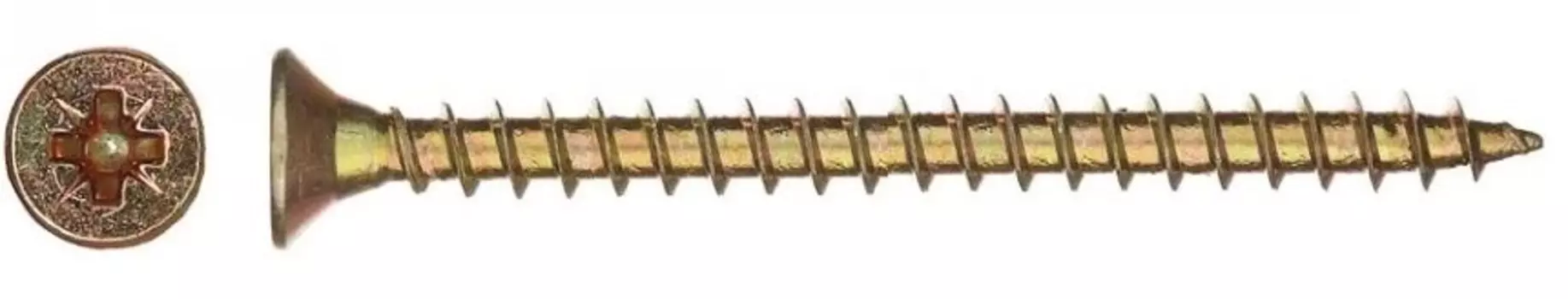 Саморез Tech-Krep 4х60 мм, универсальный, желтопассивированный, потайная головка, 10 шт