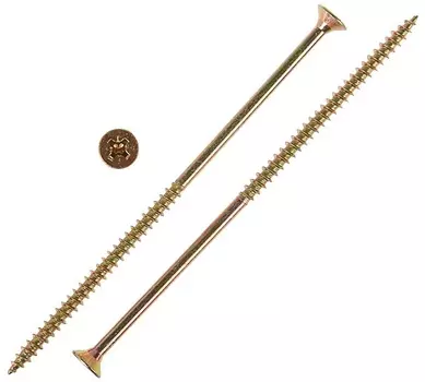 Саморез Tech-Krep 6х150 мм, универсальный, желтопассивированный, потайная головка, 2 шт