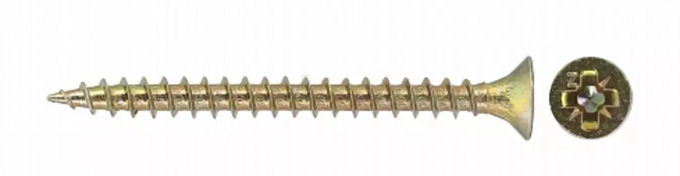 Саморез Tech-Krep 6х50 мм, универсальный, желтопассивированный, потайная головка, 6 шт