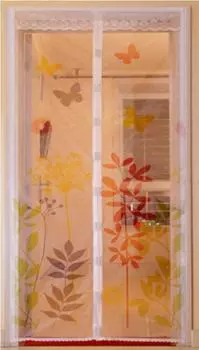 Сетка антимоскитная на магнитах "Капутомоскито" принт цветы, цвет бежевый