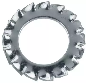 Шайба стопорная DIN6798А М6, с наружными зубьями, ZN, 16 шт