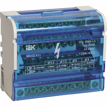 Шина нулевая в корпусе на DIN-рейку ИЭК, 4*11 групп