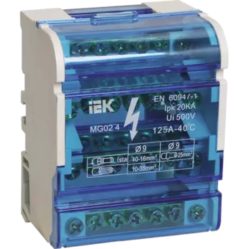 Шина нулевая в корпусе на DIN-рейку Иэк, 4*7 групп