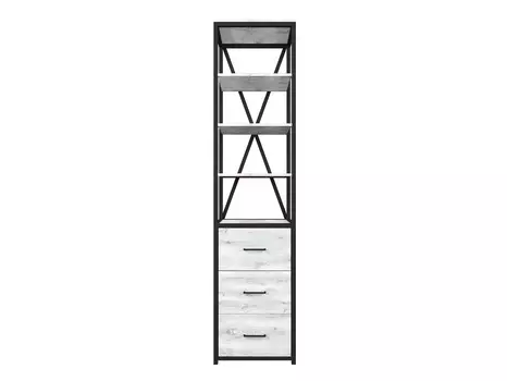 Шкаф-витрина лофт DQ серия ITLA цвет дуб белый