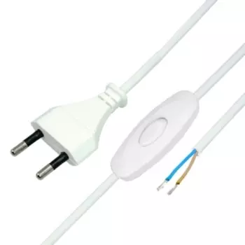 Шнур сетевой Rexant 1,8 м с выключателем , белый