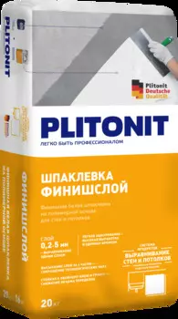 Шпаклевка финишная PLITONIT ФинишСлой полимерная белая, 20 кг