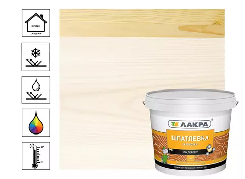 Шпатлевка по дереву Лакра Белый 1,5кг