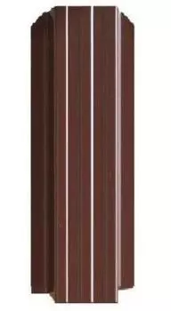 Штакетник металлический прямоугольный 116х1200мм, коричневый