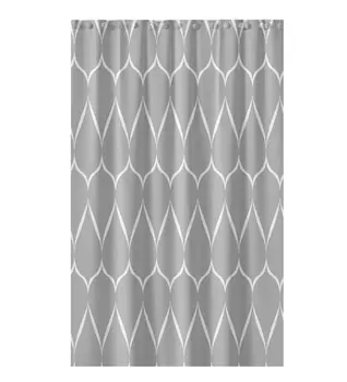 Штора для ванной Delphinium "Дуэт" полиэстер 180х180см, 12 колец, серый