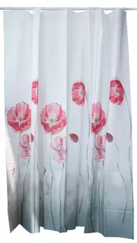 Штора для ванной PEVA 1,8*1,8 Маки красные арт.A-13