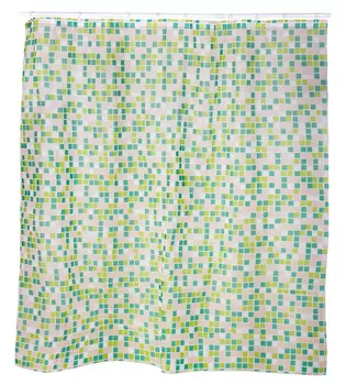 Штора для ванной PEVA 1,8*1,8 Зеленая мозаика арт.S-C016-1