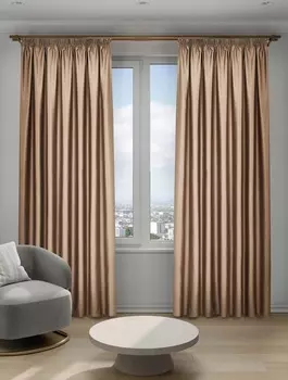 Штора портьерная блэкаут жаккард Тринити 200х280 цвет коричневый