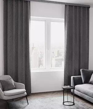 Штора портьерная Бриз 200х280 см черный 1 шт.