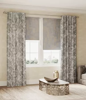 Штора портьерная Карара 150х280 см серый 1 шт.