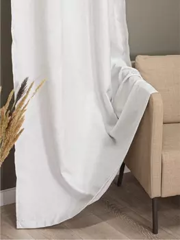 Штора портьерная жаккард лен Меланж 135*260 цвет светло серый