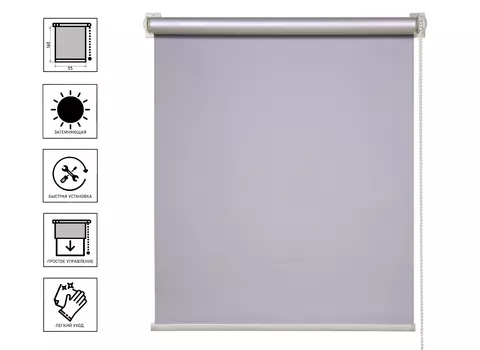 Штора рулонная блэкаут BASIС стальной 55х160 см