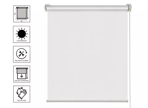 Штора рулонная блэкаут Шалюр белый 60х160 см